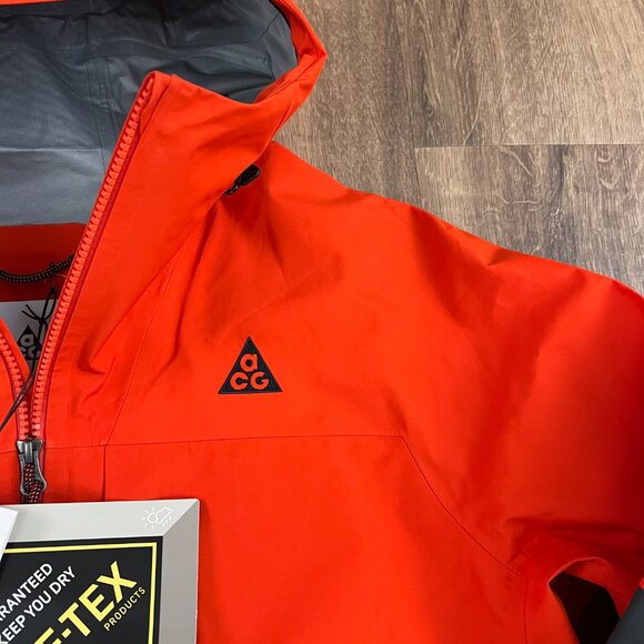 NEW NIKE ACG Gore-tex "Misery Ridge" Orange Jacket Sz L - Picture 5 of 13